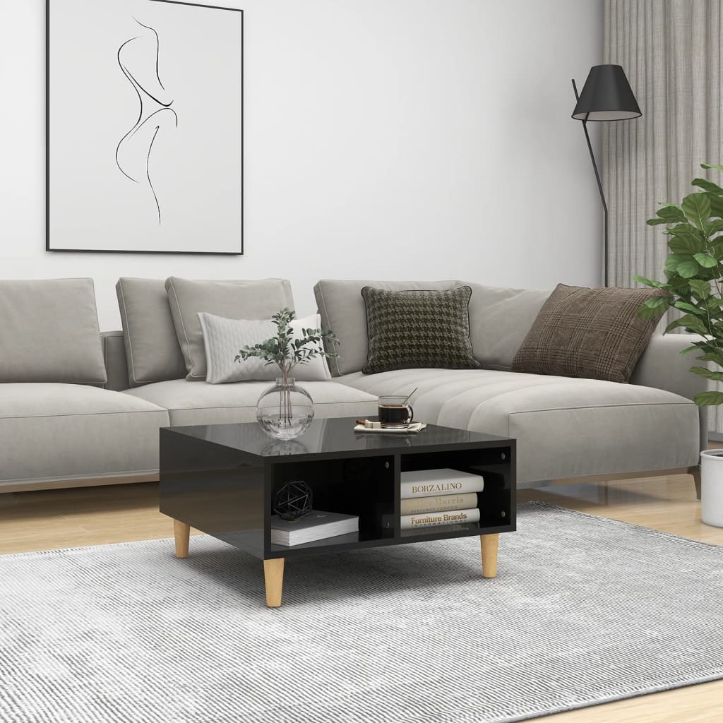 Couchtisch Hochglanz-Schwarz 60x60x30 cm Spanplatte
