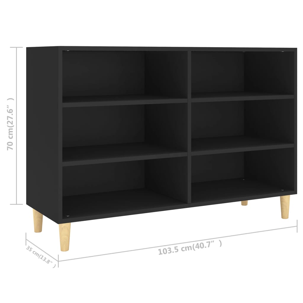 Sideboard Schwarz 103,5x35x70 cm Spanplatte