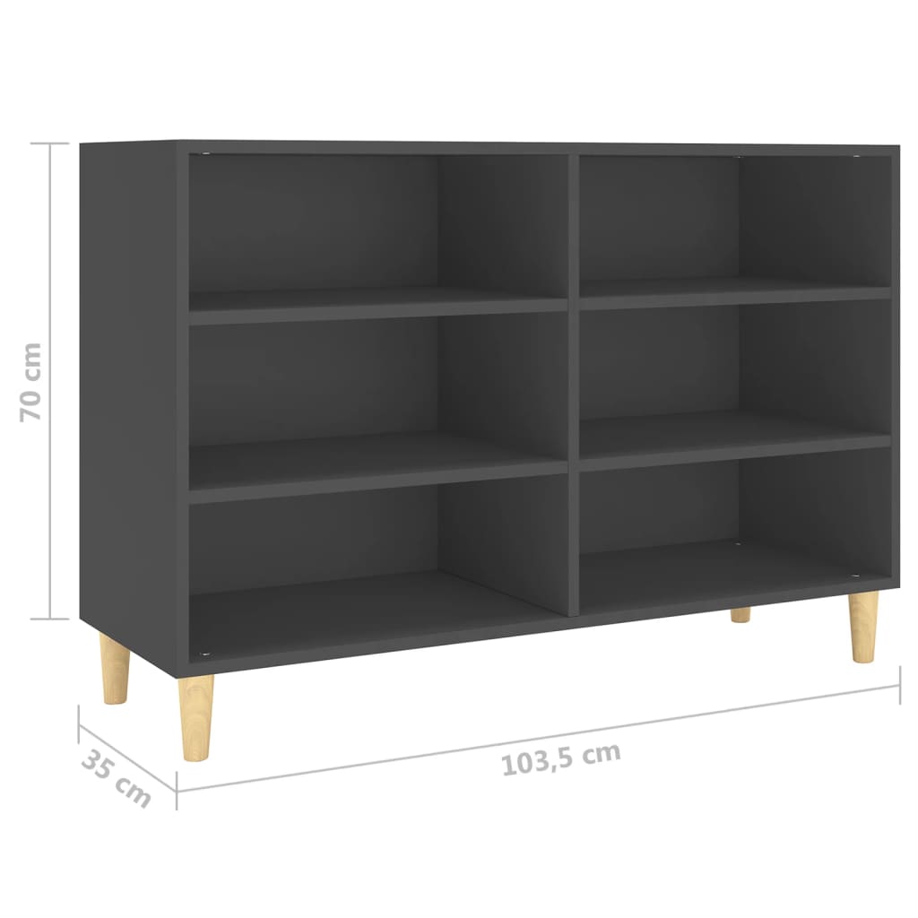 Sideboard Grau 103,5x35x70 cm Spanplatte