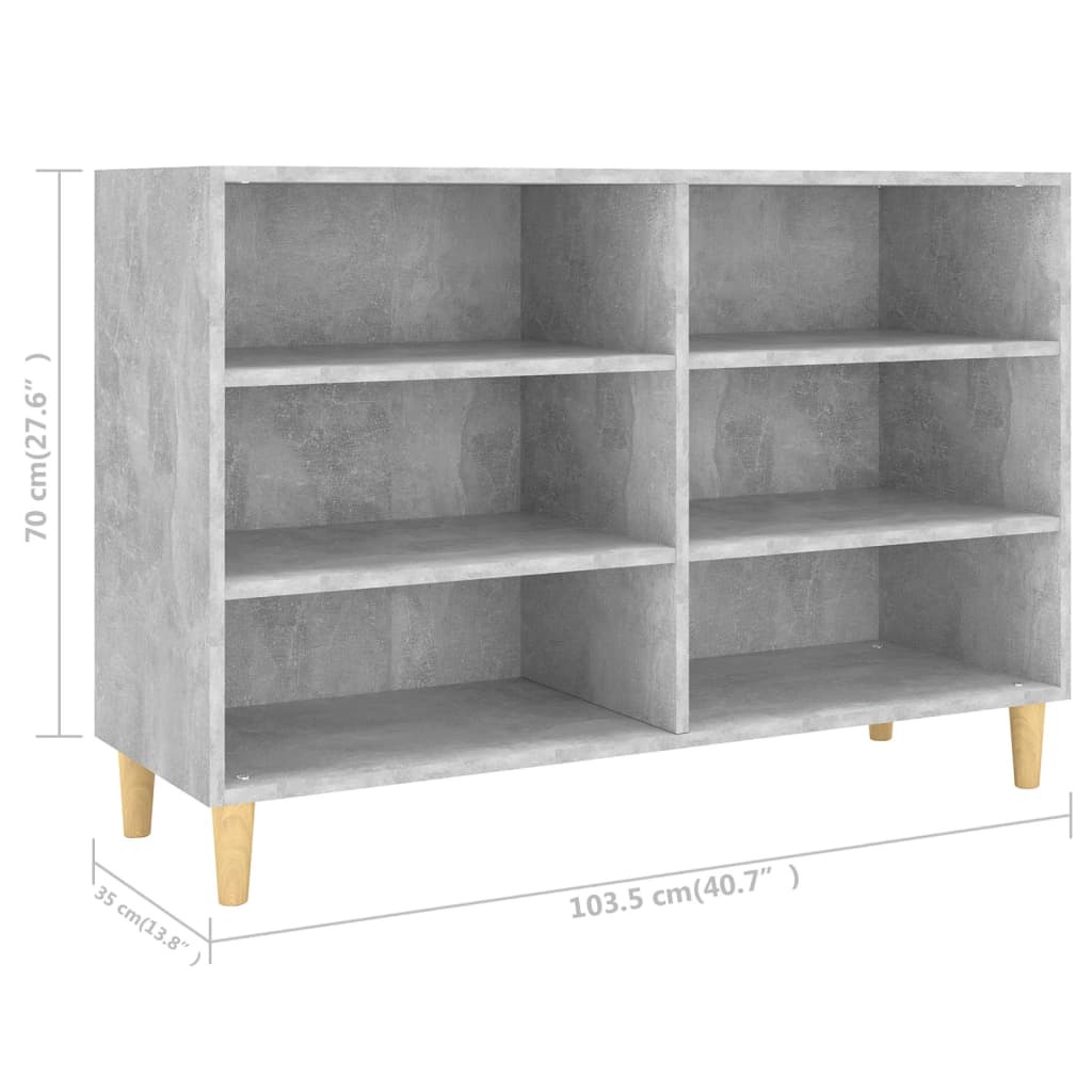 Sideboard Betongrau 103,5x35x70 cm Spanplatte