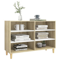 Thumbnail for Sideboard Weiß und Sonoma-Eiche 103,5x35x70 cm Spanplatte