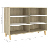 Thumbnail for Sideboard Weiß und Sonoma-Eiche 103,5x35x70 cm Spanplatte