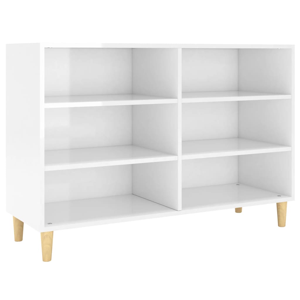 Sideboard Hochglanz-Weiß 103,5x35x70 cm Spanplatte