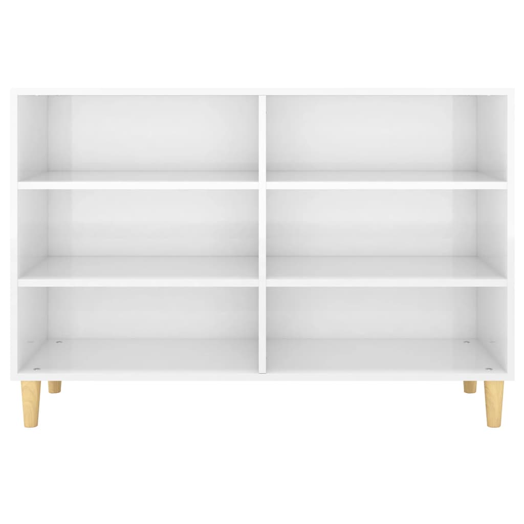 Sideboard Hochglanz-Weiß 103,5x35x70 cm Spanplatte