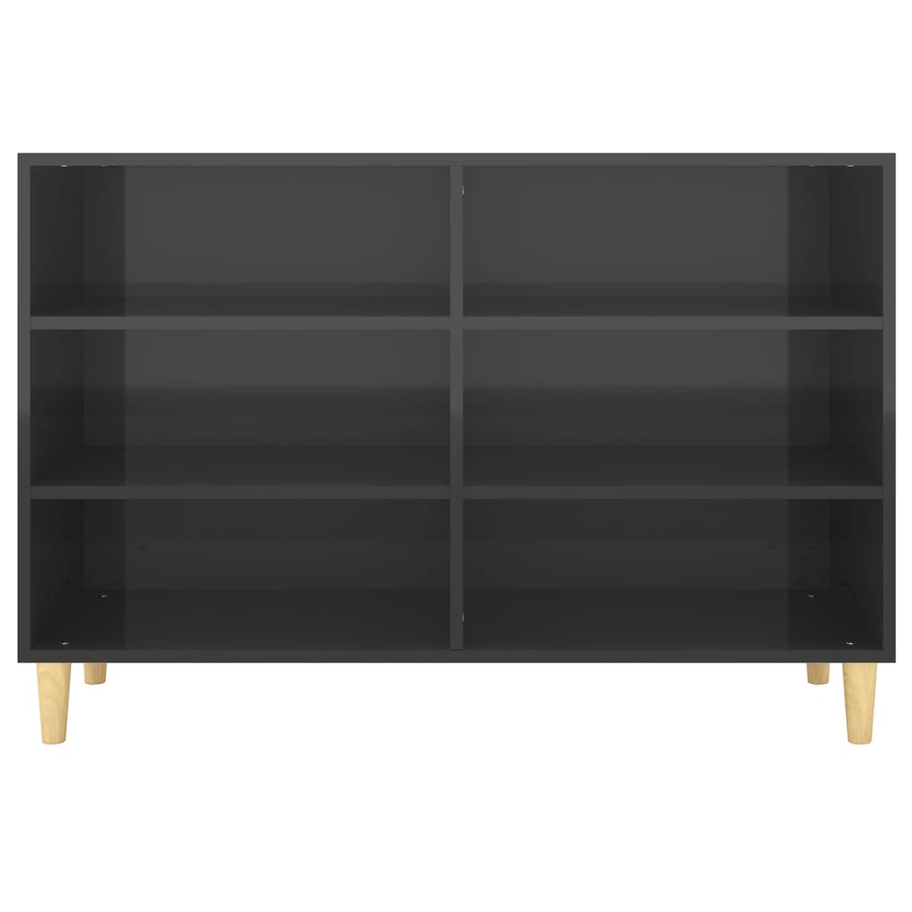Sideboard Hochglanz-Schwarz 103,5x35x70 cm Spanplatte