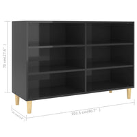 Thumbnail for Sideboard Hochglanz-Schwarz 103,5x35x70 cm Spanplatte