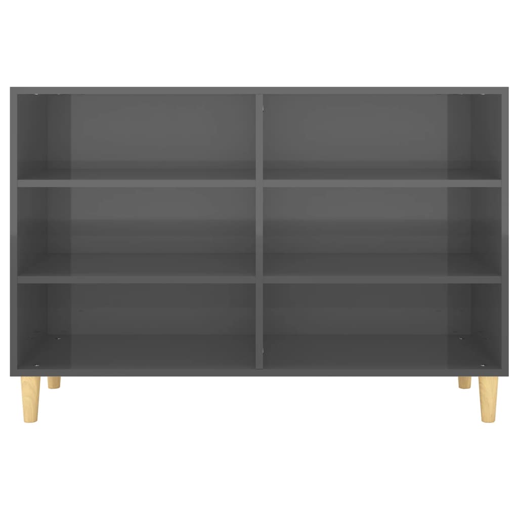 Sideboard Hochglanz-Grau 103,5x35x70 cm Spanplatte