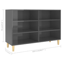 Thumbnail for Sideboard Hochglanz-Grau 103,5x35x70 cm Spanplatte