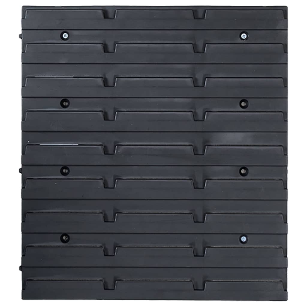 8-tlg. Behälter-Set für Kleinteile mit Wandplatte Rot Schwarz