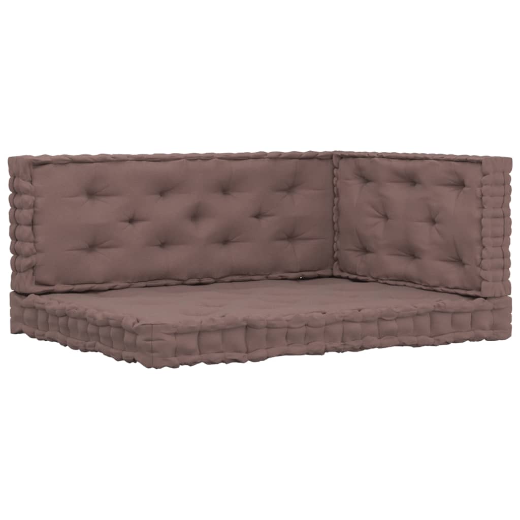Palettenkissen 3-tlg. Taupe Baumwolle