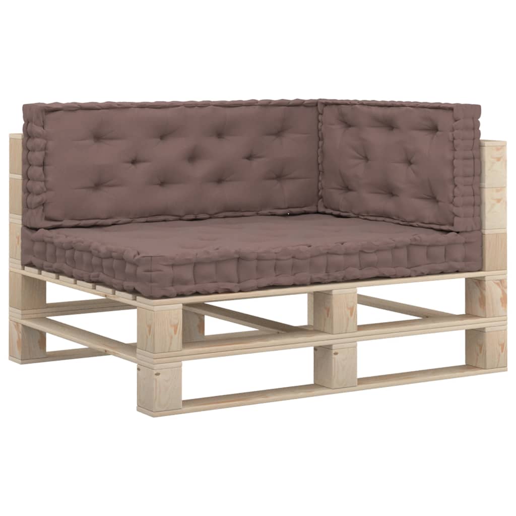Palettenkissen 3-tlg. Taupe Baumwolle