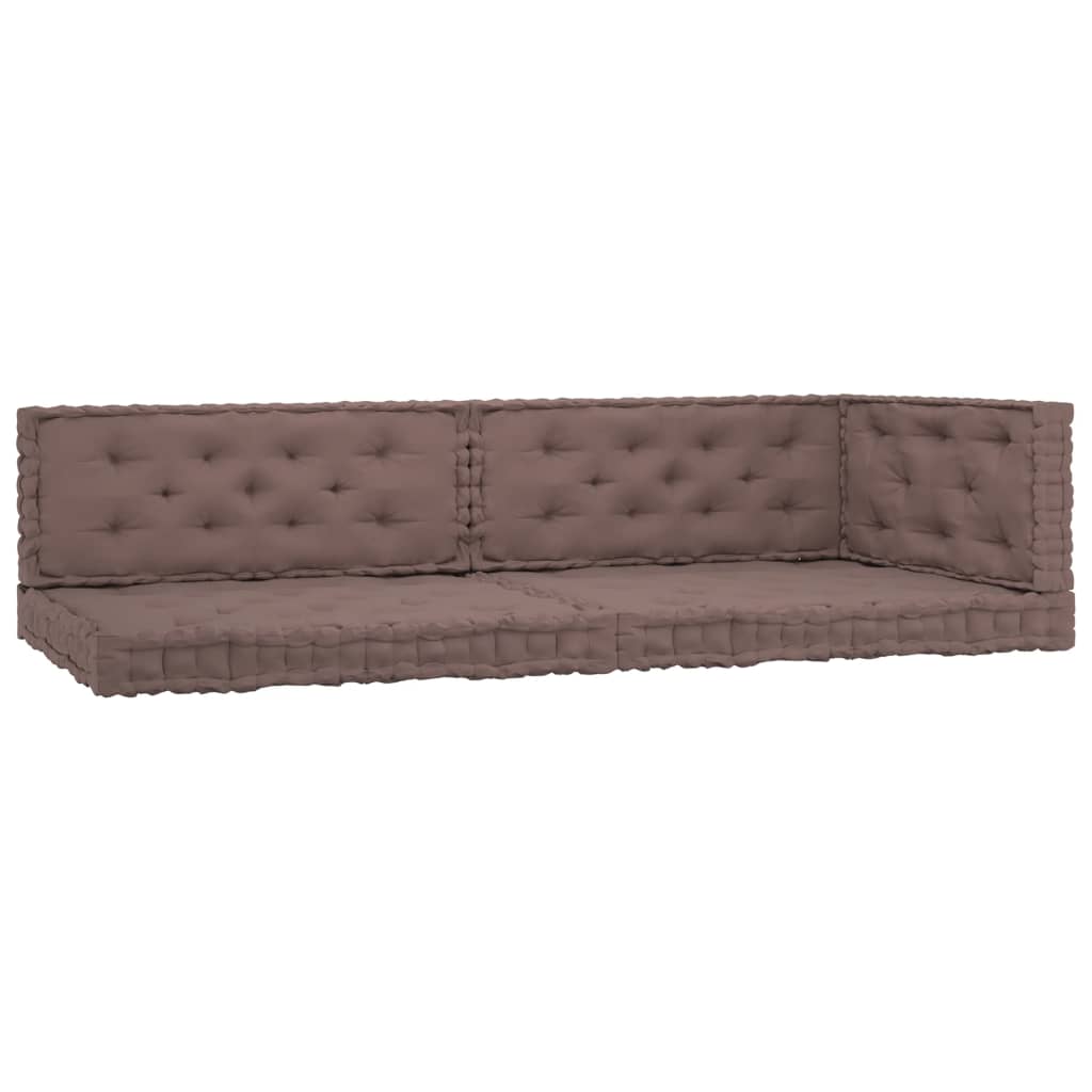 Palettenkissen 5-tlg. Taupe Baumwolle