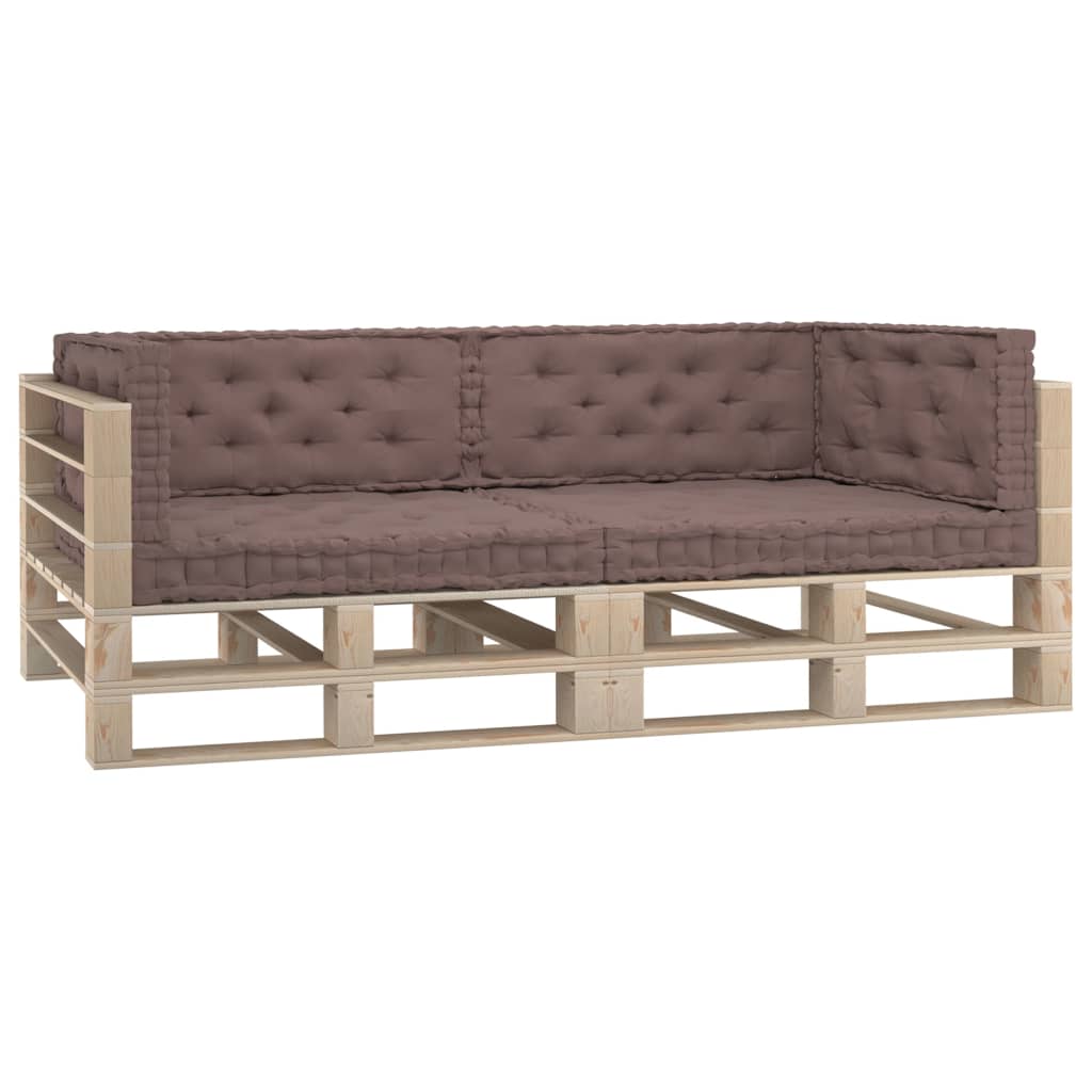Palettenkissen 6-tlg. Taupe Baumwolle