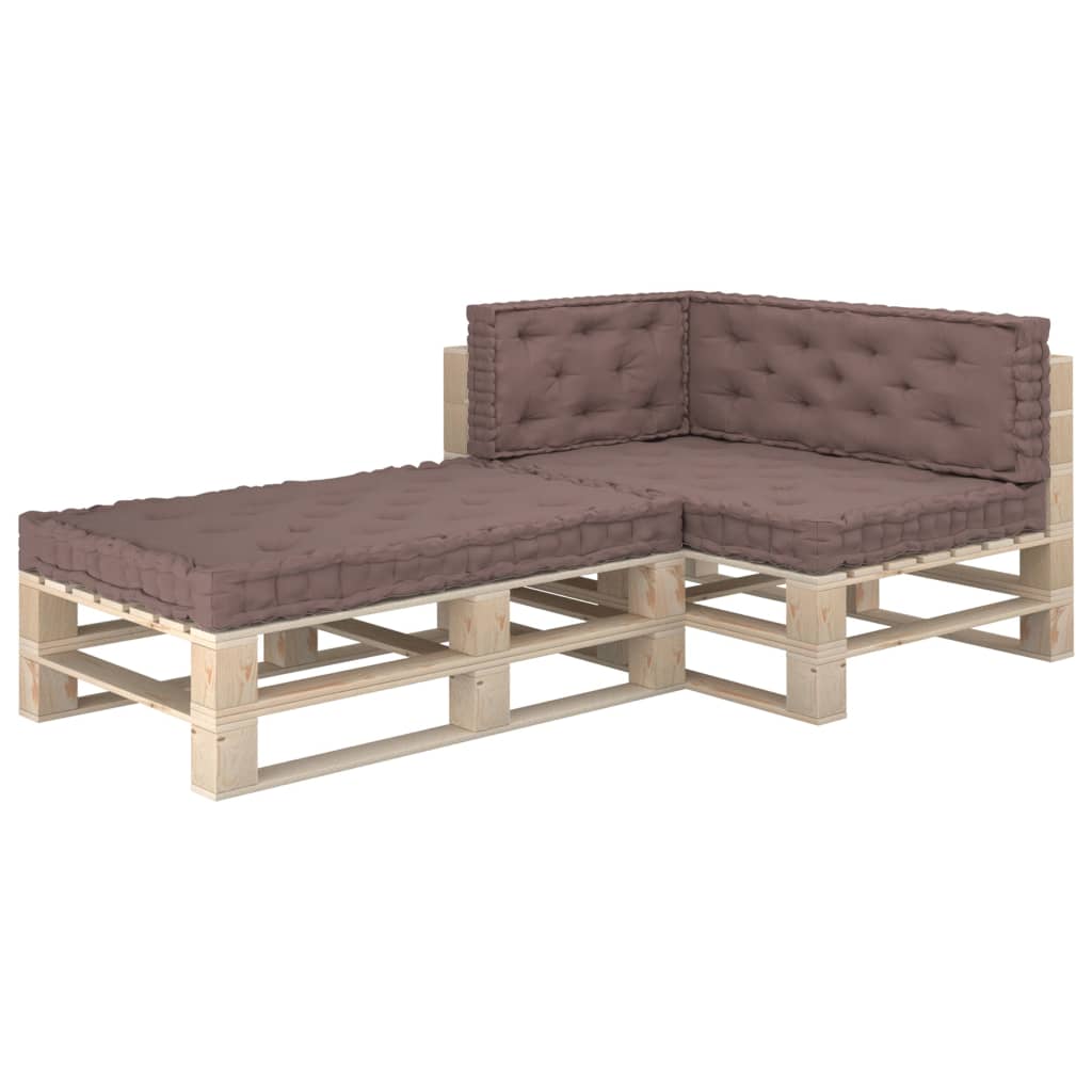 Palettenkissen 4-tlg. Taupe Baumwolle