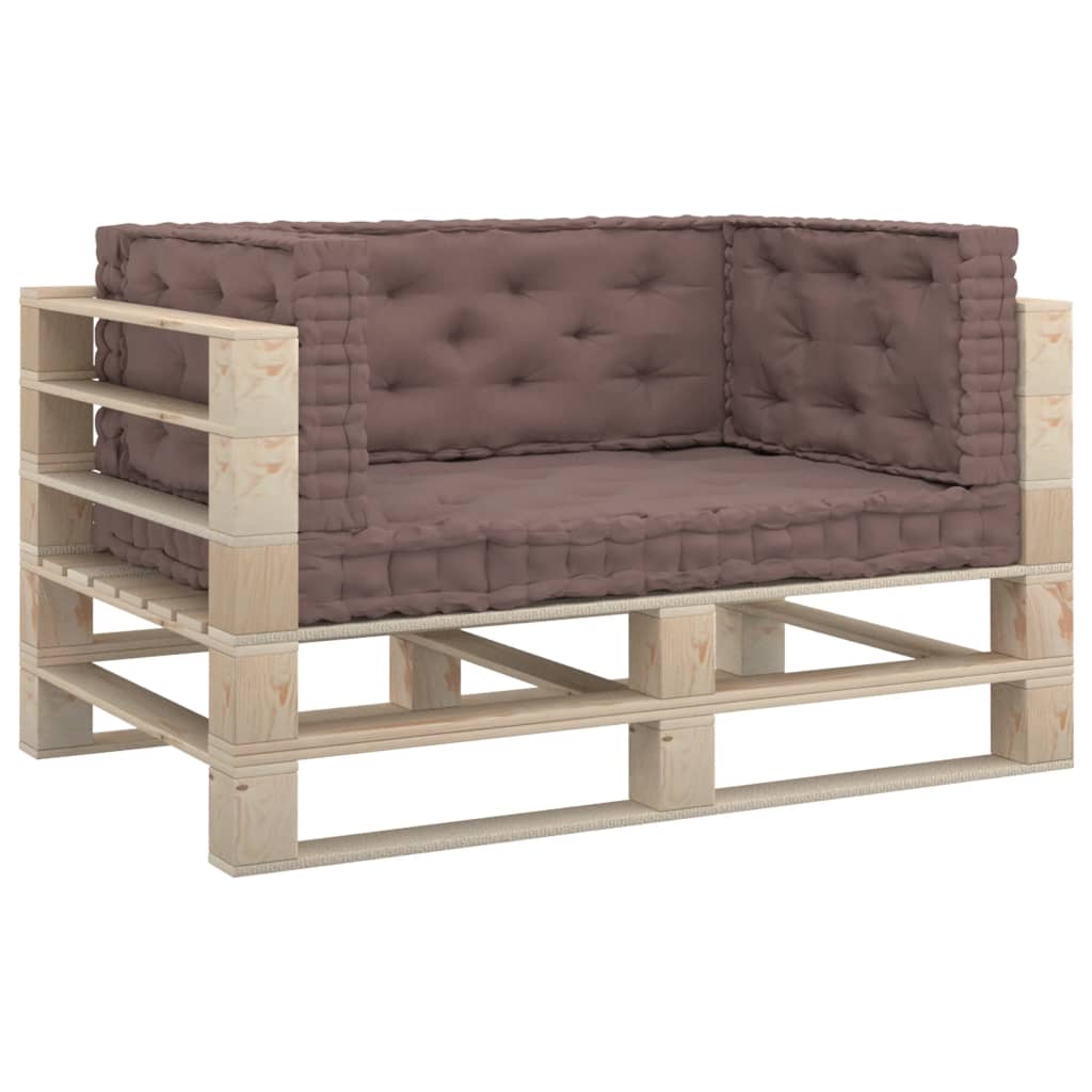 Palettenkissen 4-tlg. Taupe Baumwolle