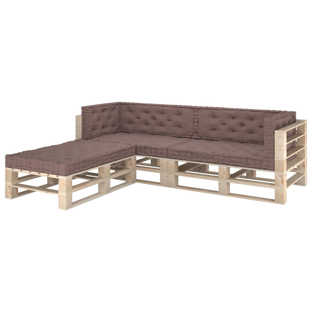 Palettenkissen 7-tlg. Taupe Baumwolle