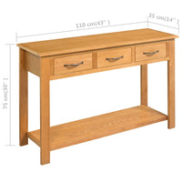 Thumbnail for Konsolentisch 110x35x75 cm Massivholz Eiche