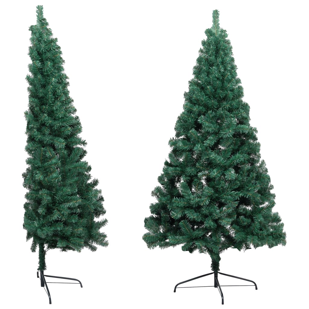 Künstlicher Halber Weihnachtsbaum mit Ständer Grün 240 cm PVC