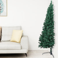 Thumbnail for Künstlicher Halber Weihnachtsbaum mit Ständer Grün 240 cm PVC