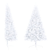 Thumbnail for Künstlicher Halber Weihnachtsbaum mit Ständer Weiß 120 cm PVC