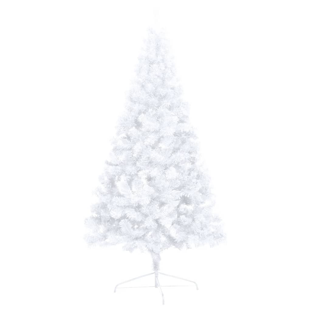 Künstlicher Halber Weihnachtsbaum mit Ständer Weiß 120 cm PVC