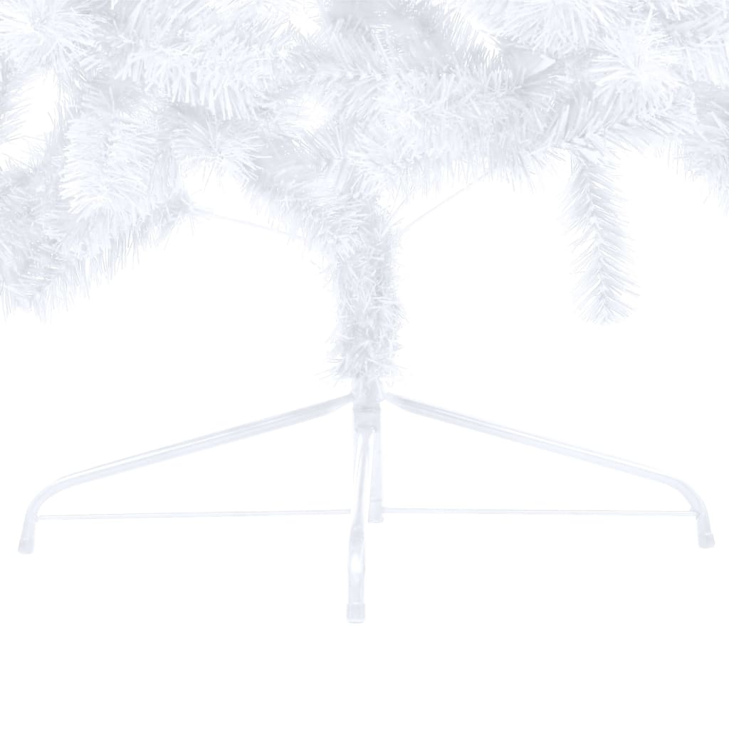 Künstlicher Halber Weihnachtsbaum mit Ständer Weiß 120 cm PVC