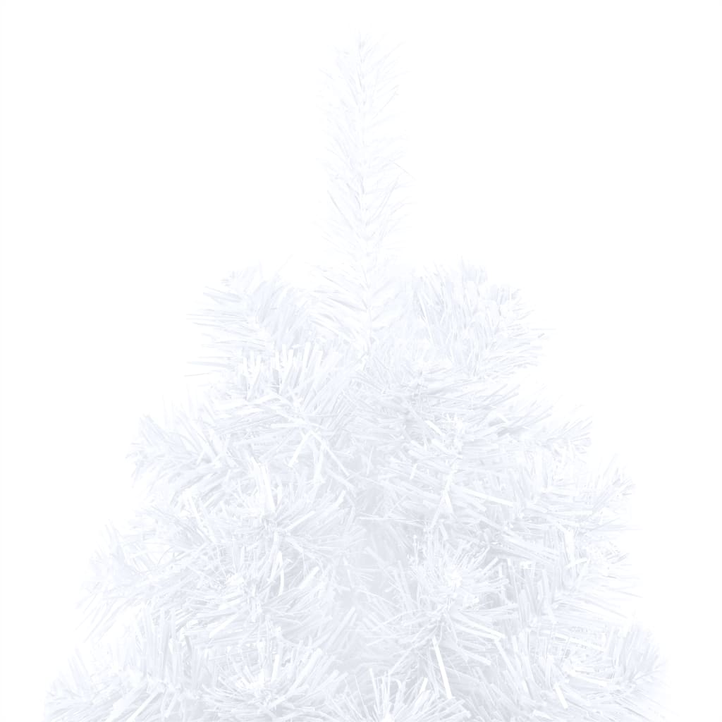 Künstlicher Halber Weihnachtsbaum mit Ständer Weiß 120 cm PVC