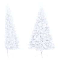 Thumbnail for Künstlicher Halber Weihnachtsbaum mit Ständer Weiß 150 cm PVC