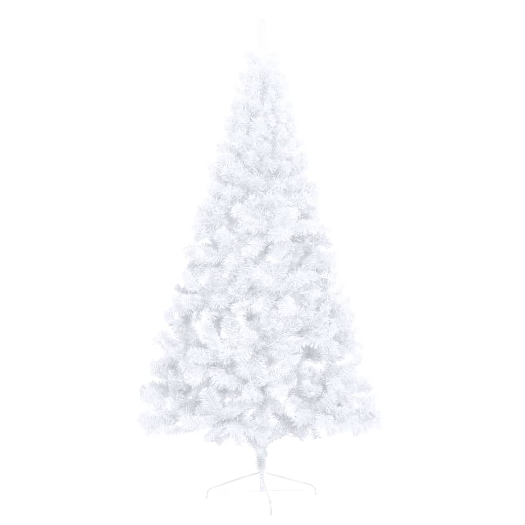 Künstlicher Halber Weihnachtsbaum mit Ständer Weiß 150 cm PVC