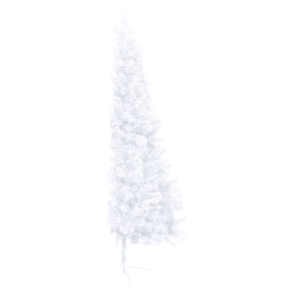 Künstlicher Halber Weihnachtsbaum mit Ständer Weiß 150 cm PVC