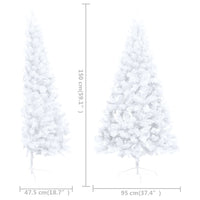Thumbnail for Künstlicher Halber Weihnachtsbaum mit Ständer Weiß 150 cm PVC