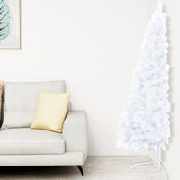 Thumbnail for Künstlicher Halber Weihnachtsbaum mit Ständer Weiß 150 cm PVC
