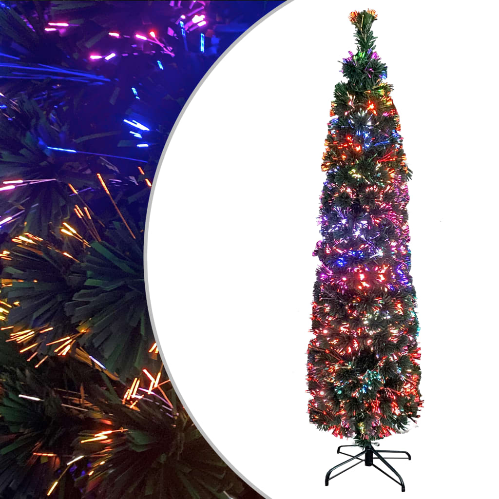 Künstlicher Weihnachtsbaum Schlank mit Ständer 210 cm Glasfaser