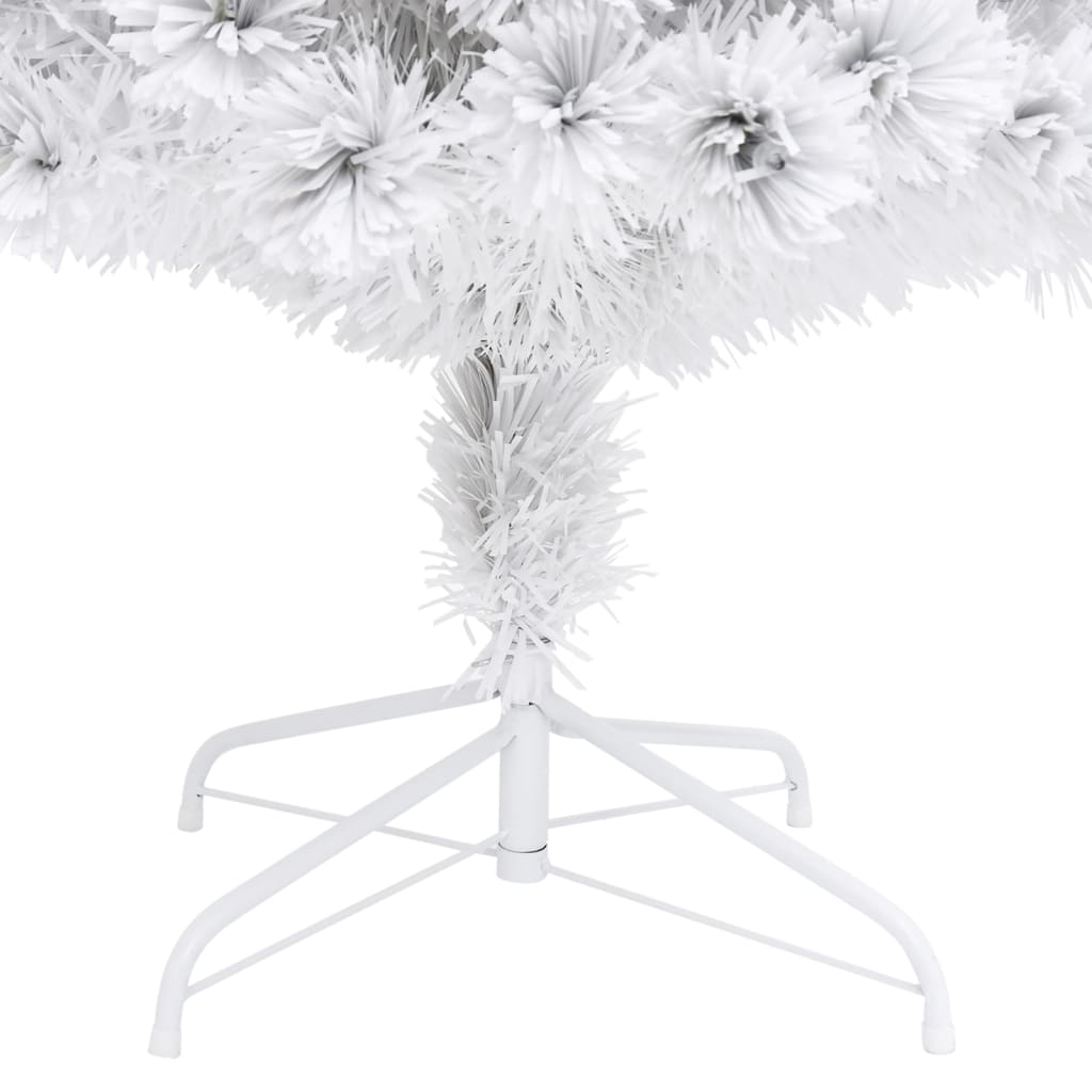 Künstlicher Weihnachtsbaum mit LED Weiß 180 cm Glasfaser