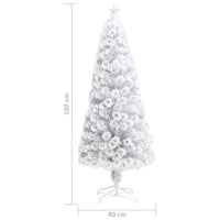 Thumbnail for Künstlicher Weihnachtsbaum mit LED Weiß 180 cm Glasfaser