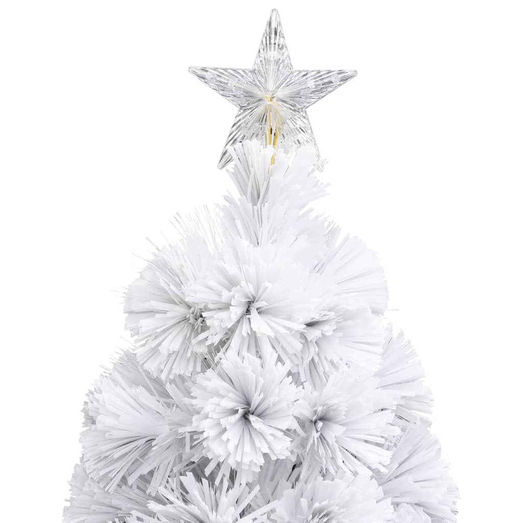 Künstlicher Weihnachtsbaum mit LED Weiß 210 cm Glasfaser