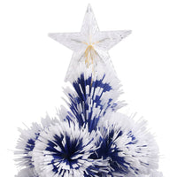 Thumbnail for Künstlicher Weihnachtsbaum mit LED Weiß & Blau 210 cm Glasfaser