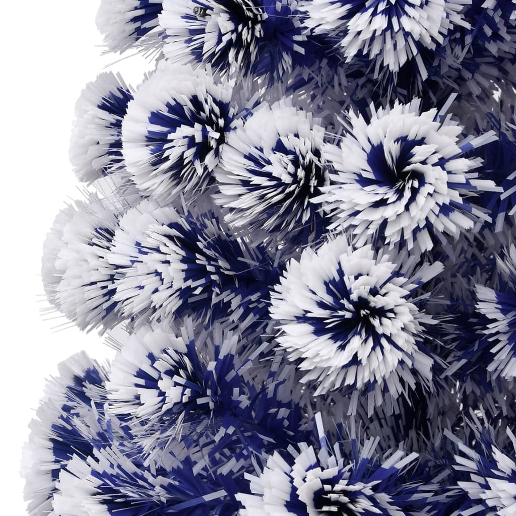 Künstlicher Weihnachtsbaum mit LED Weiß & Blau 210 cm Glasfaser
