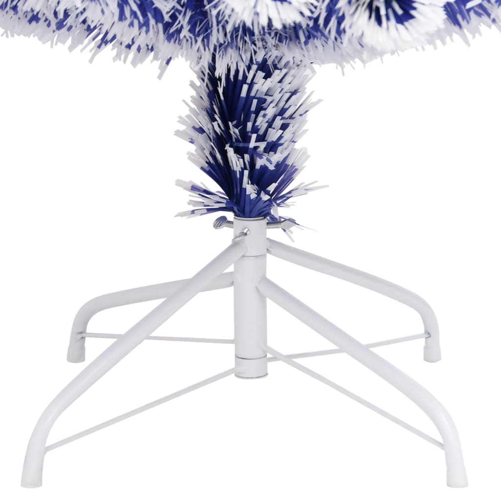 Künstlicher Weihnachtsbaum mit LED Weiß & Blau 210 cm Glasfaser