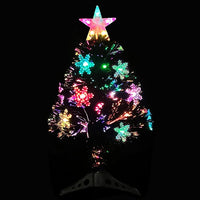 Thumbnail for Weihnachtsbaum mit LED-Schneeflocken Schwarz 64 cm Fiberoptik