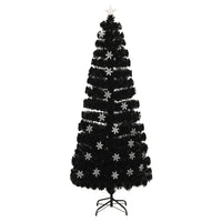 Thumbnail for Weihnachtsbaum mit LED-Schneeflocken Schwarz 240 cm Fiberoptik
