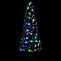 Thumbnail for Weihnachtsbaum mit LED-Schneeflocken Schwarz 240 cm Fiberoptik