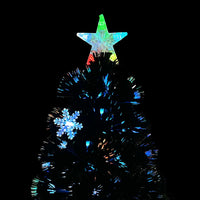 Thumbnail for Weihnachtsbaum mit LED-Schneeflocken Schwarz 240 cm Fiberoptik