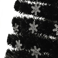 Thumbnail for Weihnachtsbaum mit LED-Schneeflocken Schwarz 240 cm Fiberoptik