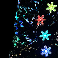 Thumbnail for Weihnachtsbaum mit LED-Schneeflocken Schwarz 240 cm Fiberoptik