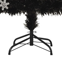 Thumbnail for Weihnachtsbaum mit LED-Schneeflocken Schwarz 240 cm Fiberoptik