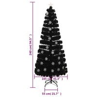 Thumbnail for Weihnachtsbaum mit LED-Schneeflocken Schwarz 240 cm Fiberoptik