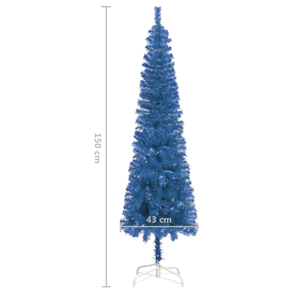 Schlanker Weihnachtsbaum Blau 150 cm