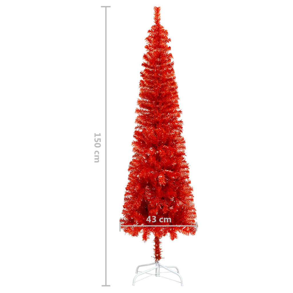 Schlanker Weihnachtsbaum Rot 150 cm