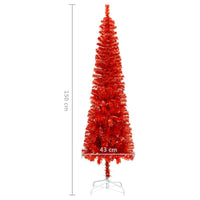 Thumbnail for Schlanker Weihnachtsbaum Rot 150 cm